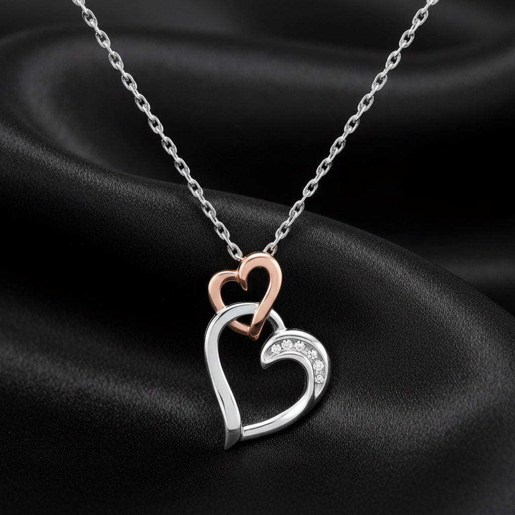 Dual Heart Diamond Necklace
